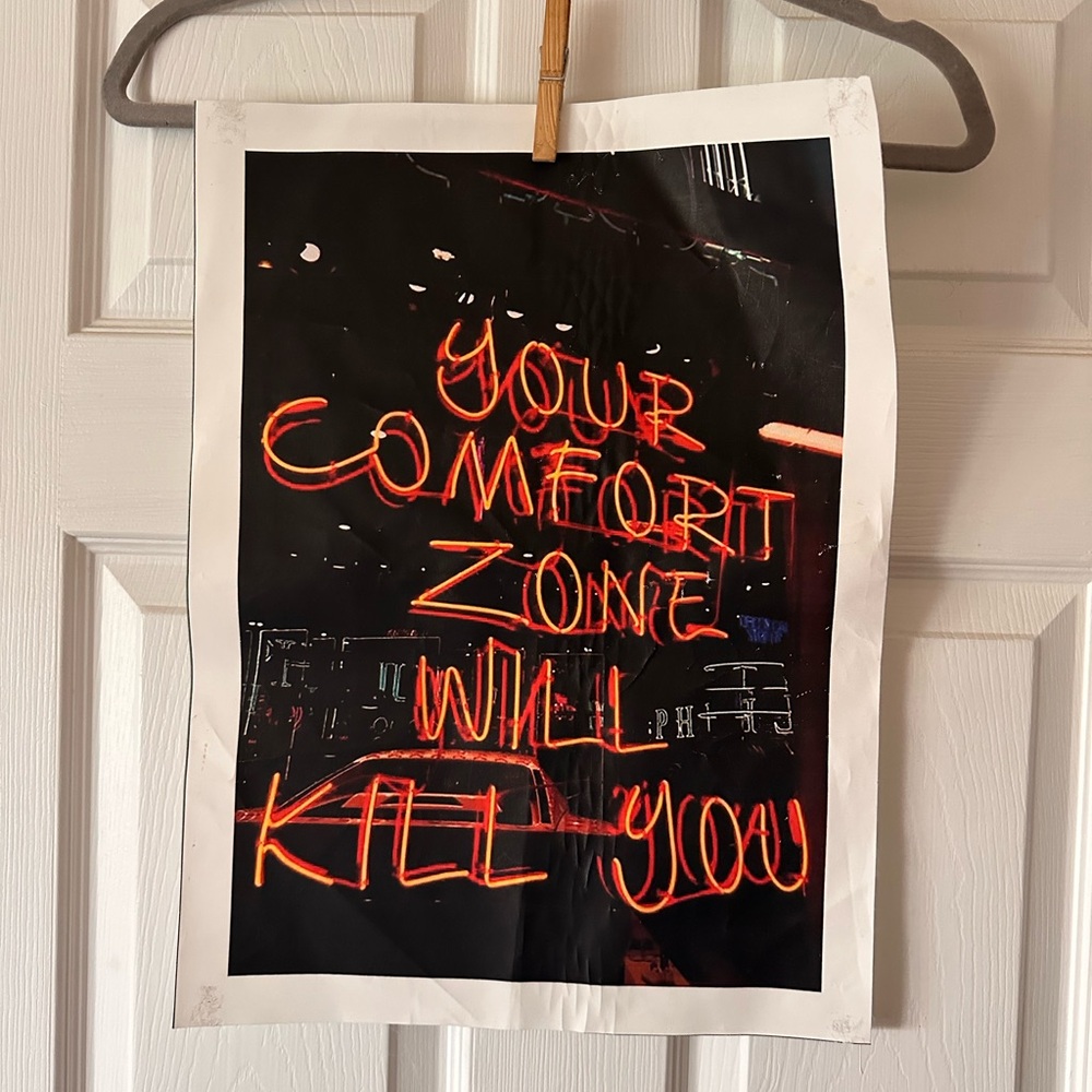 Motivational Neon Art Print - Black and Red